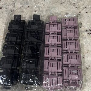 Bundle of Stylish matte Black and pink Hair Clips Set